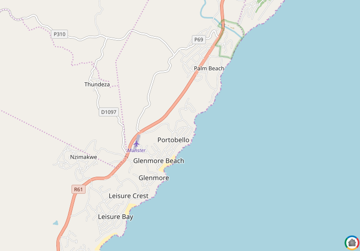 Map location of Glenmore (KZN)